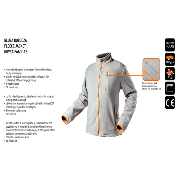 Bluza polar gri nr.56 neo tools 81-501-xl