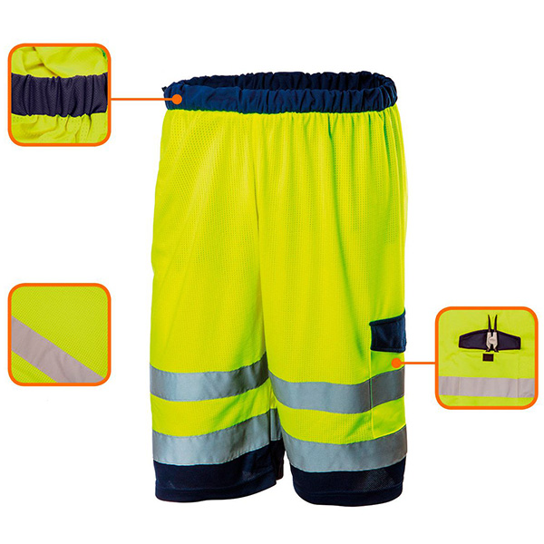 Pantaloni scurti de lucru cu vizibilitate ridicata mesh galbeni nr.m/50 neo tools 81-782-m