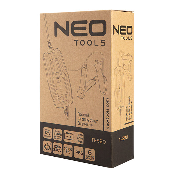 Incarcator automat 2a/35w, 4/60ah pentru baterii acide neo tools 11-890 - 2 | YEO