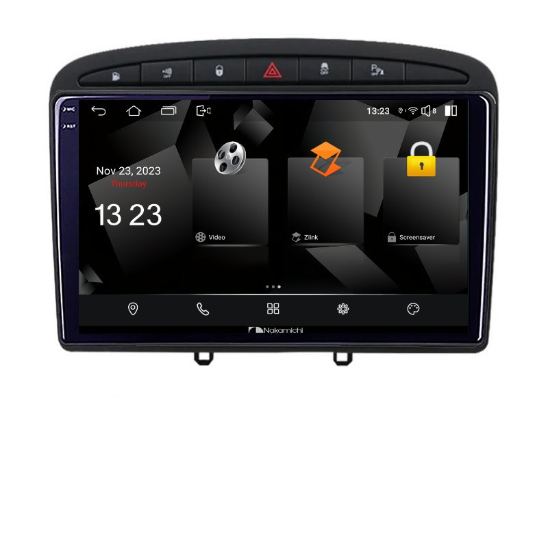 Navigatie dedicata Nakamichi Peugeot 308 Quad Core 5230-038  Android Ecran 720P Quad Core 2+32 carplay android auto