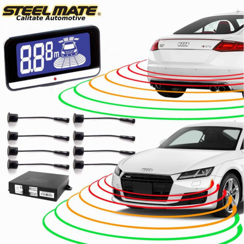 Senzori de parcare fata si spate STEELMATE PTS810EX cu display LCD V10