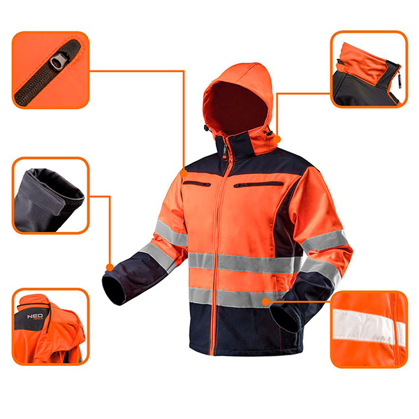 Jacheta de lucru reflectorizanta softshell portocalie nr.48 Neo Tools 81-701-S - 2 | YEO