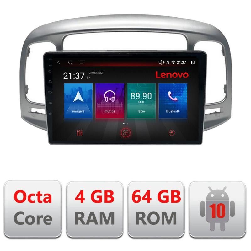 Navigatie HHyundai Accent 2006-2012 E-ACCENT Octa Core cu Android Radio Bluetooth Internet GPS WIFI DSP 4+64GB 4G