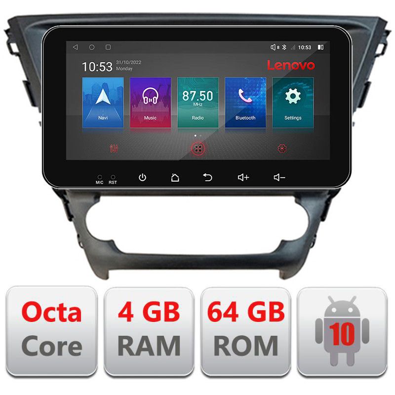 Navigatie Toyota Avensis 2015-2019 Android radio gps internet Octa Core 4+64 LTE ecran de 10.33\' wide Kit-aven