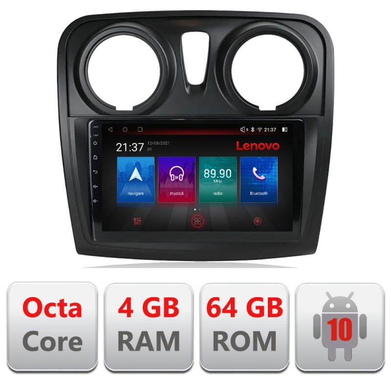 Navigatie Dacia Sandero Logan 2012-2020 E-sandero Octa Core cu Android Radio Bluetooth Internet GPS WIFI DSP 4+64GB 4G