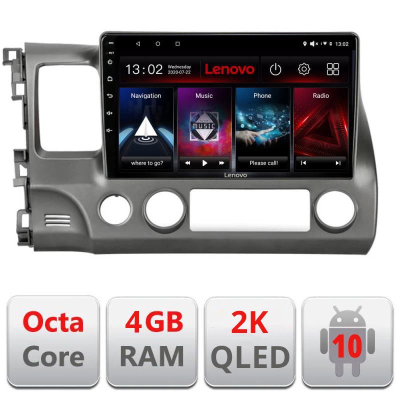 Navigatie Honda Civic 2005-2011 L-044, Octacore, 4Gb RAM, 64Gb Hdd, 4G, QLED 2K, DSP, Carplay, Bluetooth