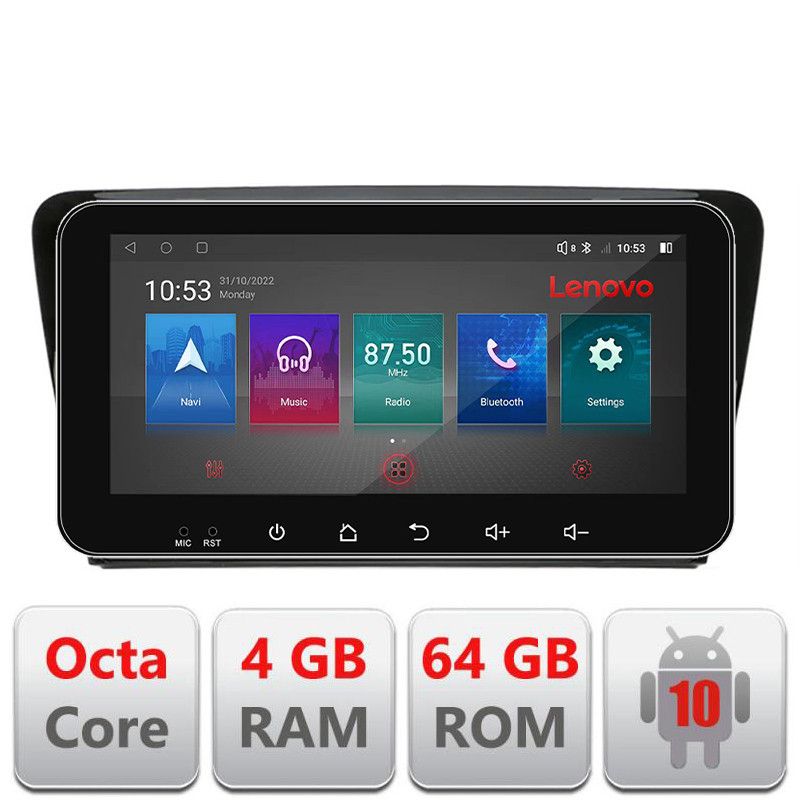 Navigatie Skoda Rapid Seat Toledo 2013+ Android radio gps internet Octa Core 4+64 LTE ecran de 10.33\' wide Kit-rapid+EDT-E511-PRO