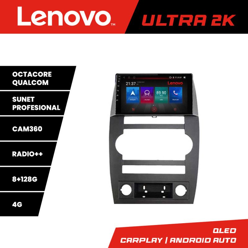 Navigatie Jeep Commander Octacore, 8 Gb RAM, 128 Gb Hdd, 4G, Qled 2K, DSP, Carplay AA, 360, Bluetooth