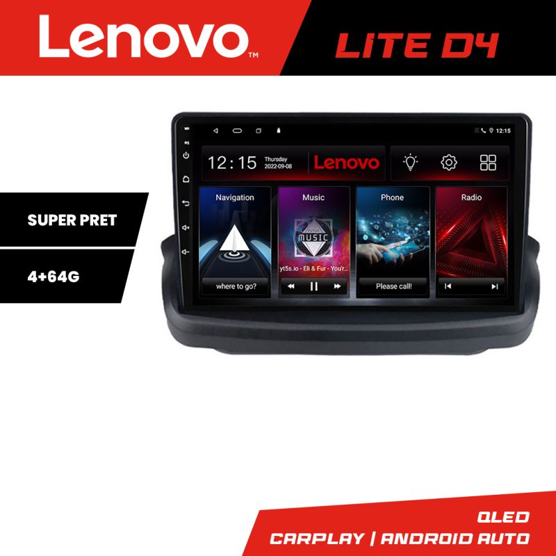 Navigatie Hyundai Genesis 4+64 GB Quad Core Android Waze USB Navigatie Internet Youtube Radio Lenovo