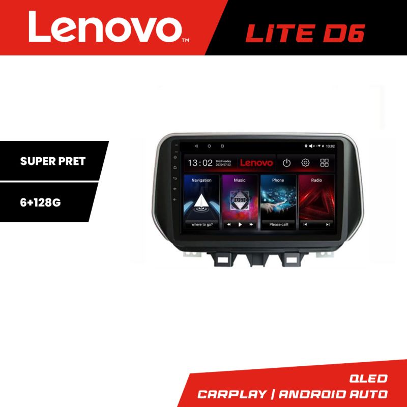 Navigatie Hyundai Tucson 2019 Quad Core Lenovo Kit-1135 8 core 6+128 GB Android Waze USB Navigatie Internet Youtube Radio