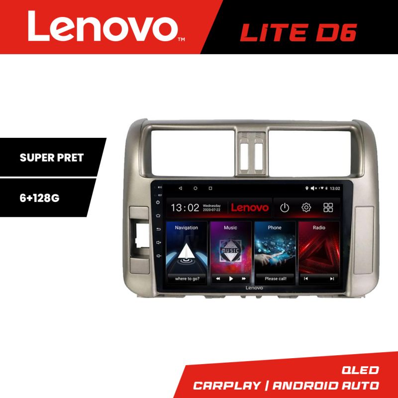 Navigatie Toyota Prado 2010-2013 Lenovo Kit-347 8 core 6+128 GB Android Waze USB Navigatie Internet Youtube Radio