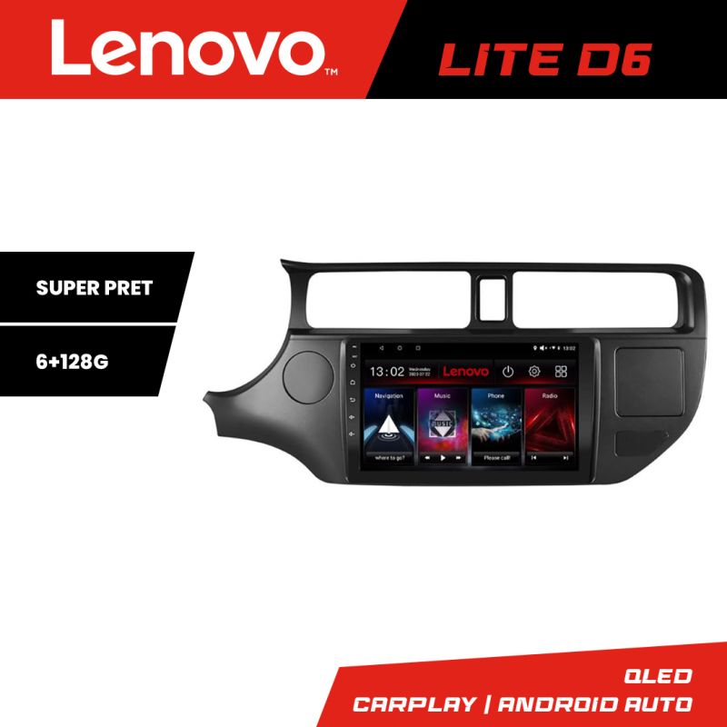 Navigatie Kia Rio 2011-2014 Lenovo Kit-rio-11 8 core 6+128 GB Android Waze USB Navigatie Internet Youtube Radio