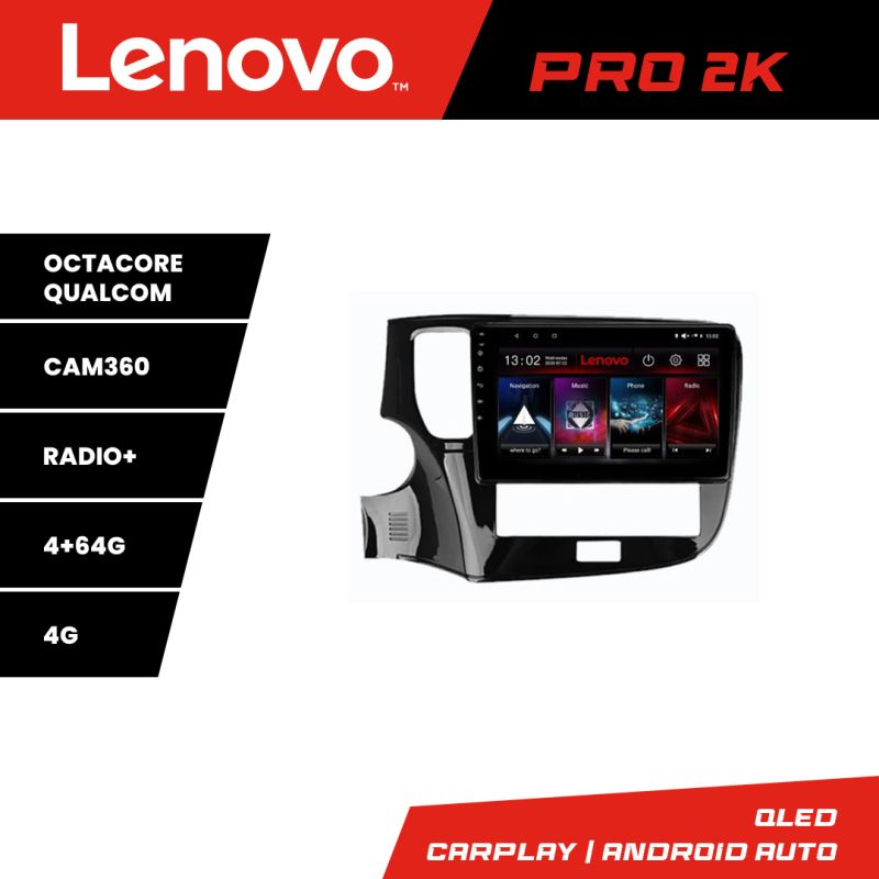 Navigatie Mitsubishi Oultander 2020- Lenovo Kit-1230-20 8 core QLED 2K 4+64 360 Android Waze USB Navigatie Internet Youtube Radio