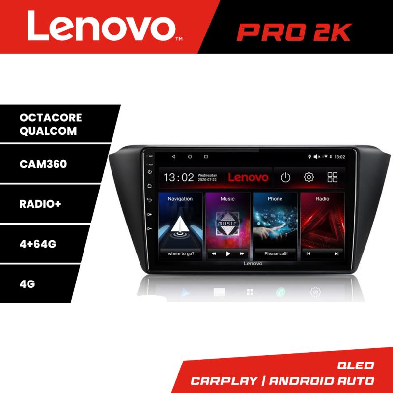 Navigatie Skoda Fabia 2015- Lenovo Kit-541 8 core QLED 2K 4+64 360 Android Waze USB Navigatie Internet Youtube Radio