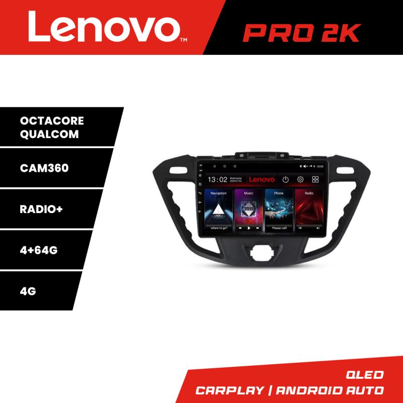 Navigatie Ford Transit Quad Core Lenovo Kit-845 8 core QLED 2K 4+64 360 Android Waze USB Navigatie Internet Youtube Radio