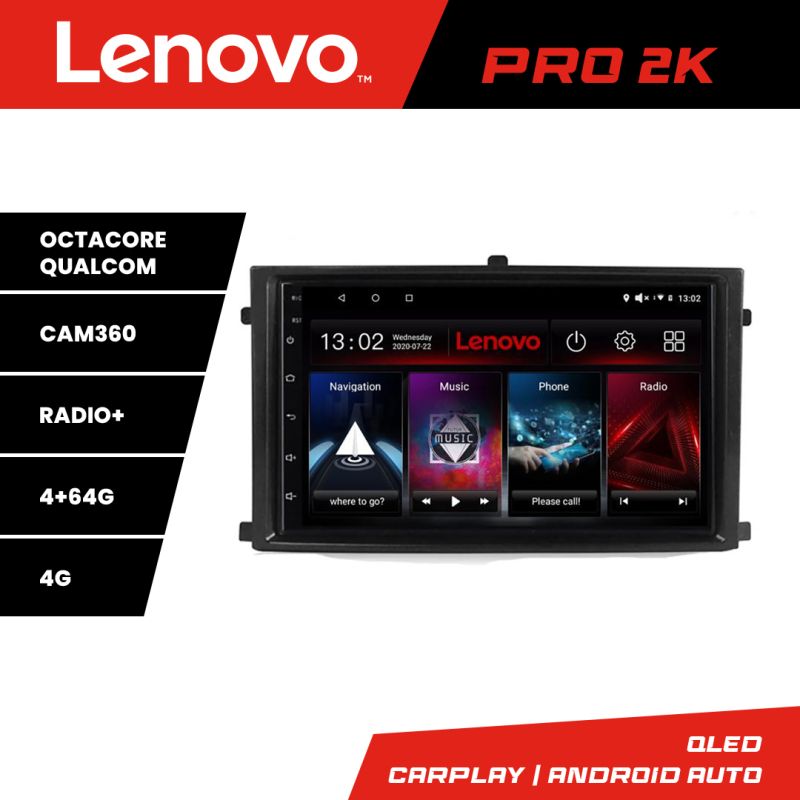 Navigatie Rexton 2019- Lenovo Kit-REXTON 8 core QLED 2K 4+64 360 Android Waze USB Navigatie Internet Youtube Radio