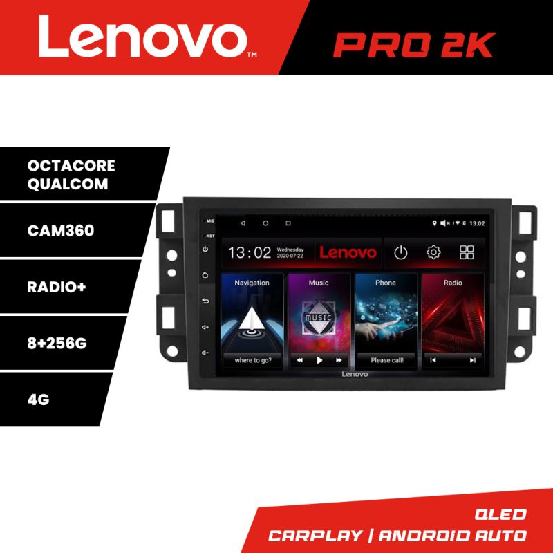 Navigatie Chevrolet Captiva Lenovo Kit-020 8 core QLED 2K 8+256 360 Android Waze USB Navigatie Internet Youtube Radio