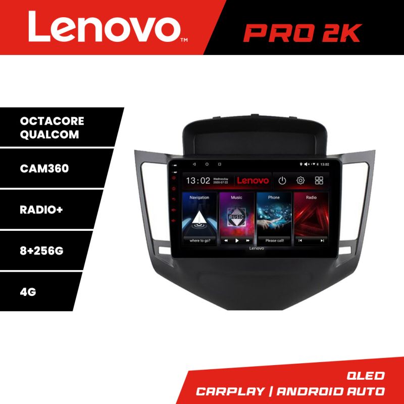 Navigatie Chevrolet Cruze Lenovo Kit-045 8 core QLED 2K 8+256 360 Android Waze USB Navigatie Internet Youtube Radio