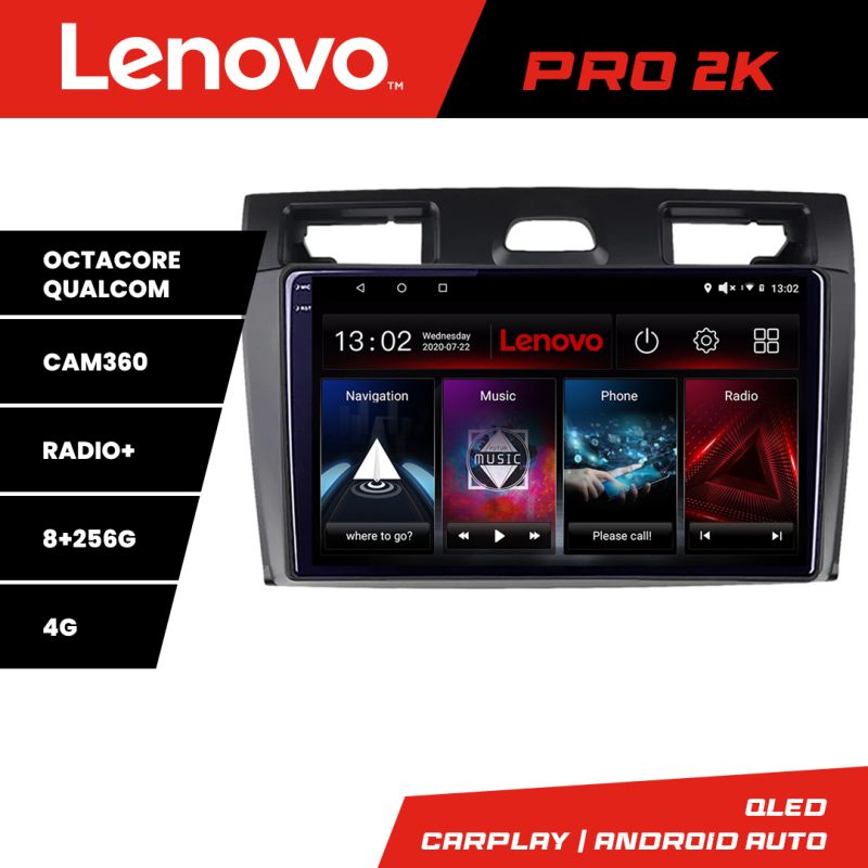 Navigatie Ford Fiesta MK5 2002-2008 Android radio gps internet 8 core QLED 2K 8+256 360 Lenovo