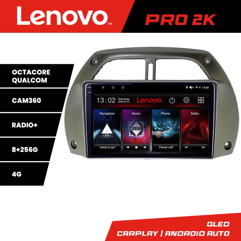 Navigatie Toyota Rav 4 2000-2004 Android radio gps internet 8 core QLED 2K 8+256 360 Lenovo