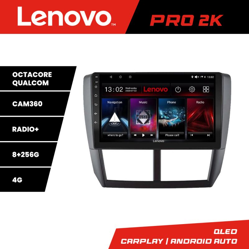 Navigatie Subaru Forester 2007-2013 Lenovo Kit-SU01 8 core QLED 2K 8+256 360 Android Waze USB Navigatie Internet Youtube Radio