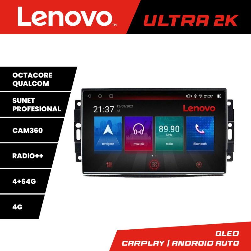 Navigatie Chrysler Jeep Lenovo Kit-202 8 core QLED Qualcomm 4+64 360 Android Waze USB Navigatie Internet Youtube Radio v1