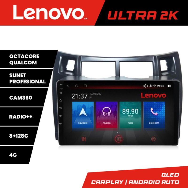 Navigatie Toyota Yaris 2008-2011 M-YARIS08 Octa Core Android Radio Bluetooth GPS WIFI/4G DSP 2K 8+128GB 360 Tos