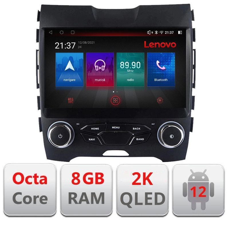 Navigatie Ford Edge 2015-2021 midline Octa Core Android Radio Bluetooth GPS WIFI/4G DSP 2K 8+128GB 360 Toslink - 2 | YEO